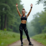 "Unlock Your Ultimate Fitness Potential with Top Smart Activity Trackers and Wellness Gadgets That Work as Hard as You Do" "A young woman stands confidently on a scenic outdoor trail, wearing sleek black sports gear with reflective accents, holding a silver smart activity tracker."